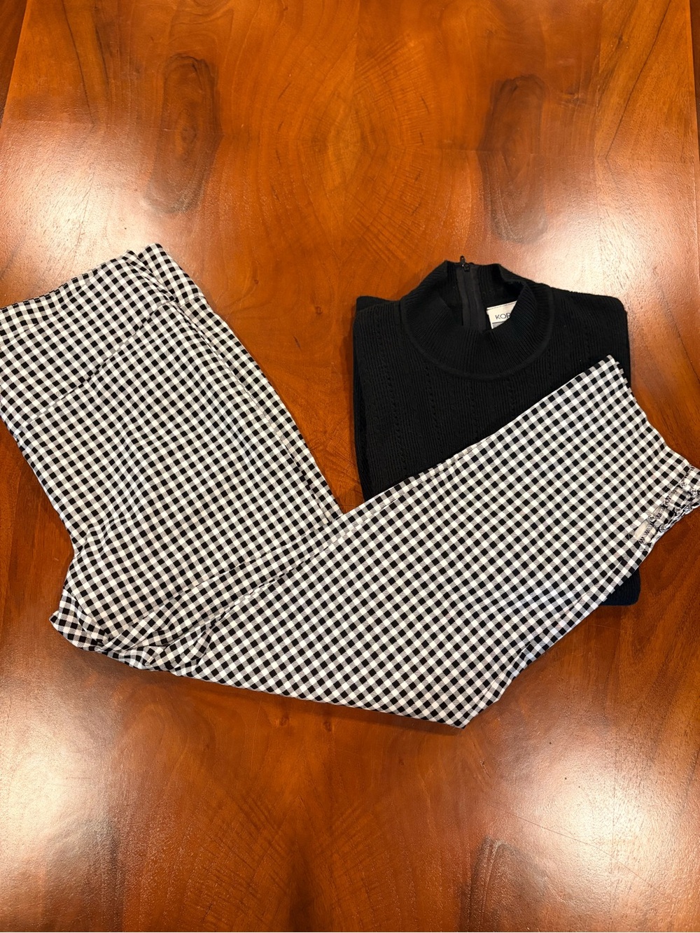 Black & White Gingham Pants (only sold) size M - Picture 2 of 6